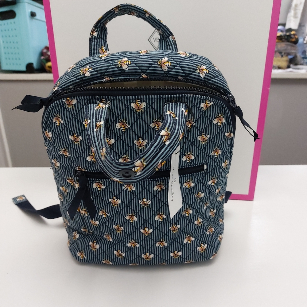 Small Backpack/Mini Totepack Bees Navy NWT